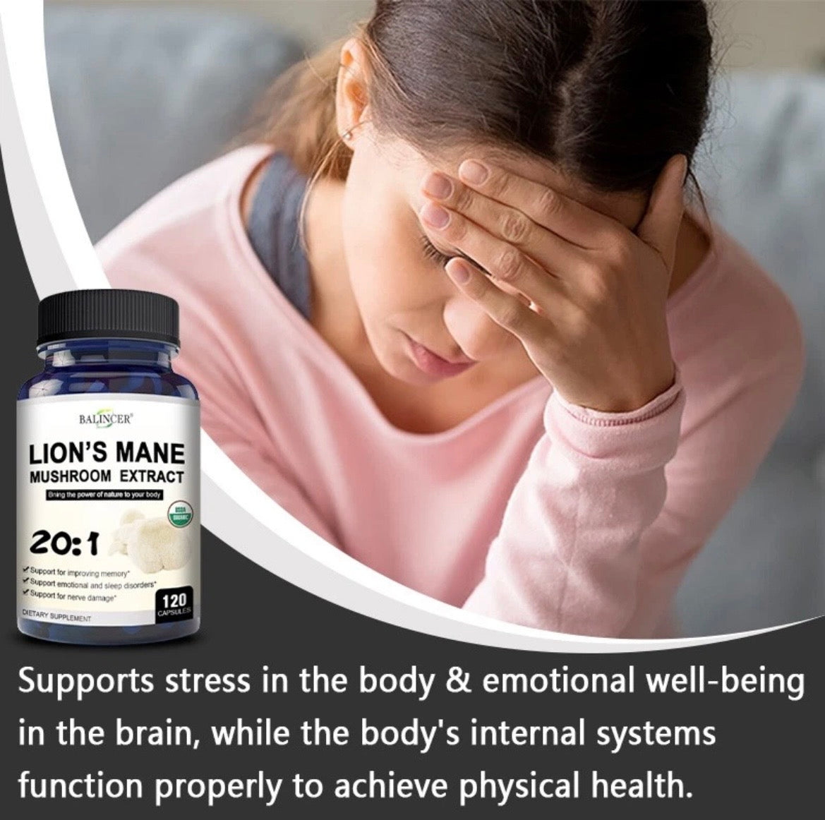 Organic Lion's Mane Capsules | Pure Lion's Mane 20:1 Strength Extract Regenerates Damaged Neurons Reduces Brain Fog & Decalcifies & Activates the Pineal Gland.