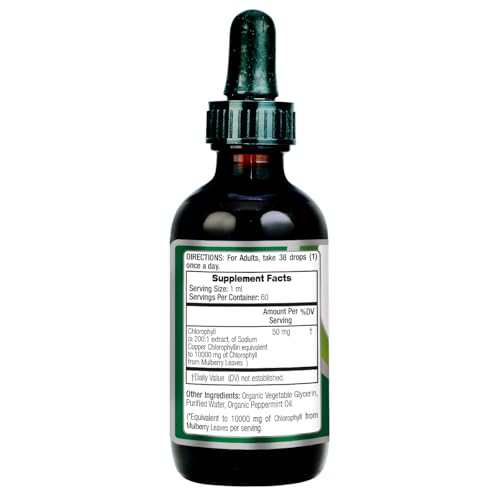 Chlorophyll Liquid Drops Detoxifying Agent Removes Toxic Metals, Micro Plastics & More Natural Deodorizer