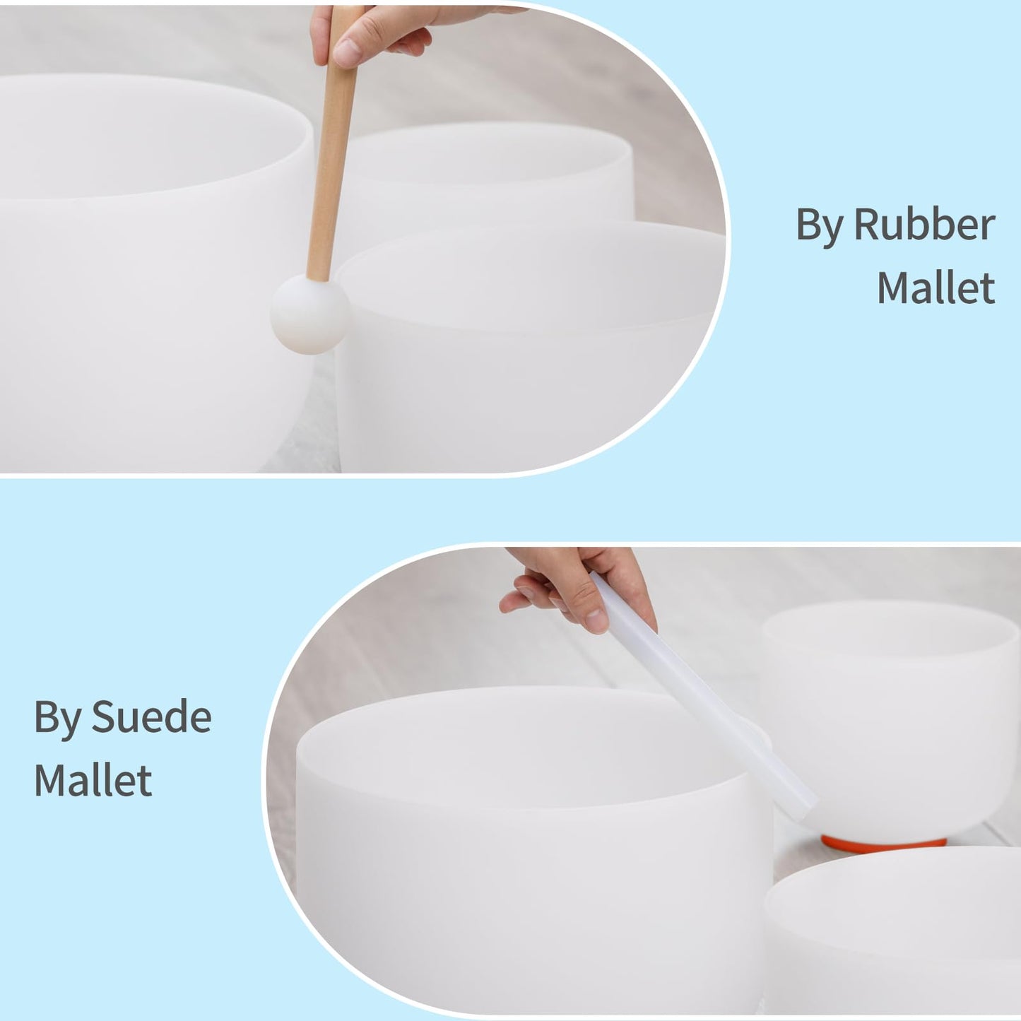 Sevenbowls Singing Bowls 432hz B Note 8-Inch Crystal Singing Bowl With A Free Mallet And O-Ring For Sound Healing, Meditation, Yoga, and Sound Baths