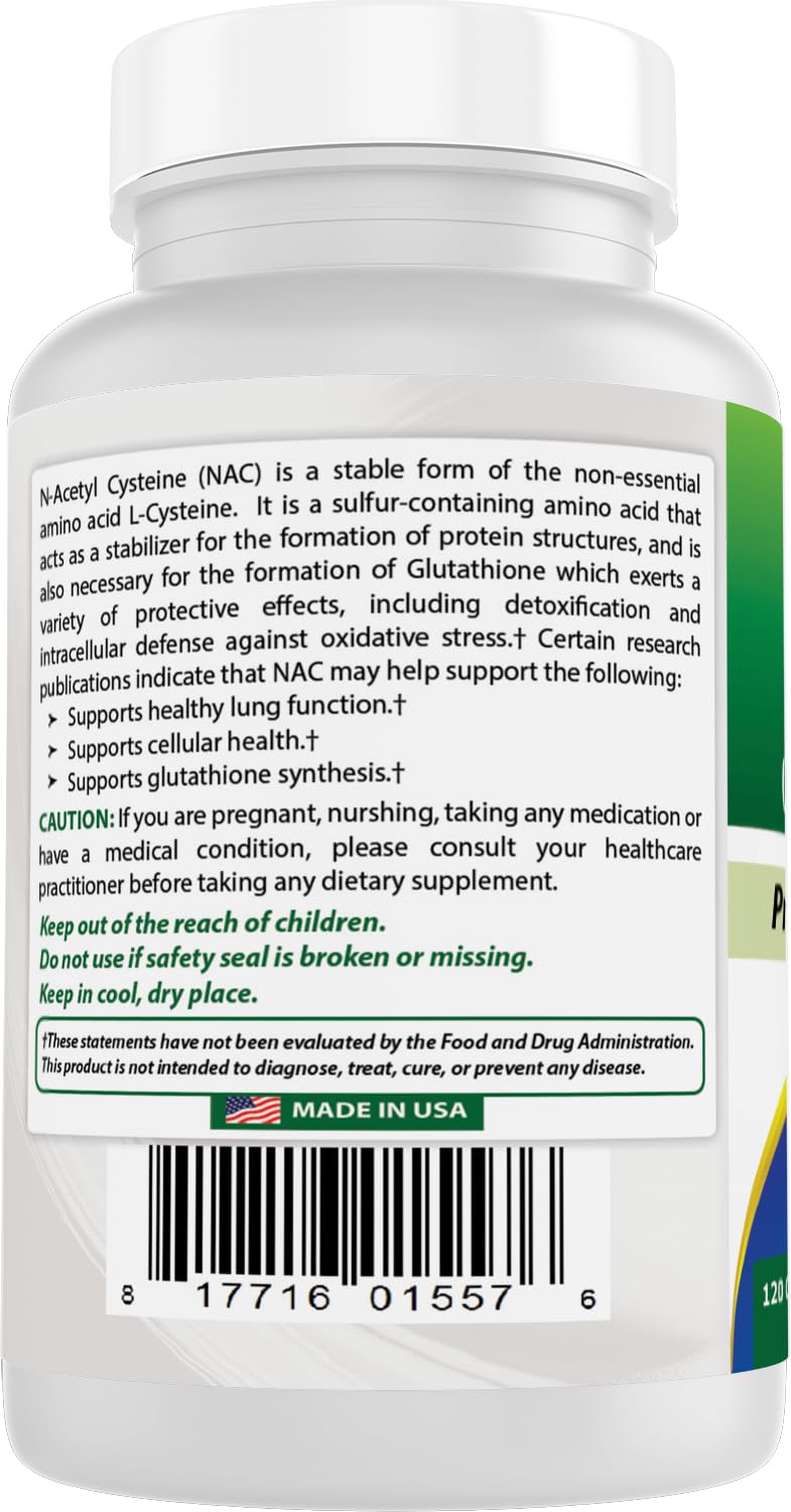 Best Naturals NAC - N Acetyl Cysteine 600 mg 120 Capsules - n Acetyl cysteine - Powerful antioxidant