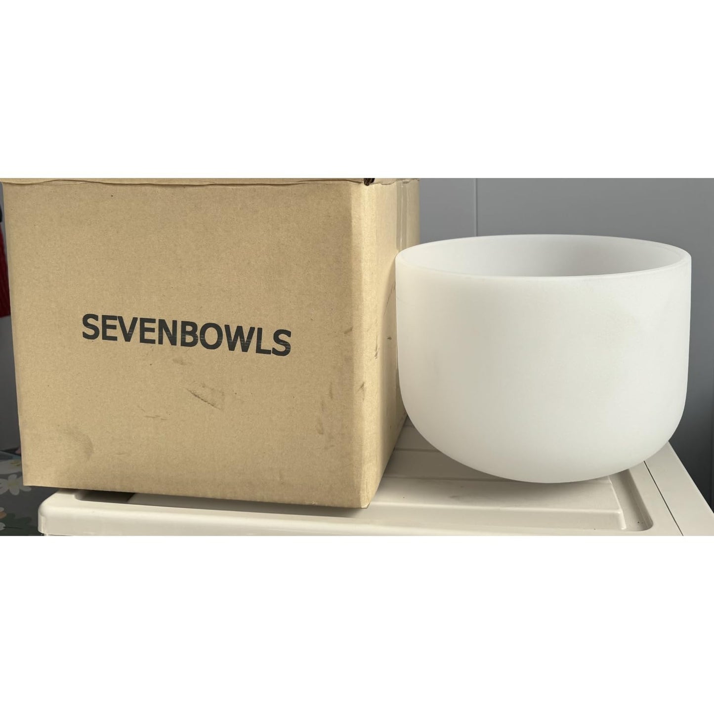 Sevenbowls Singing Bowls 432hz B Note 8-Inch Crystal Singing Bowl With A Free Mallet And O-Ring For Sound Healing, Meditation, Yoga, and Sound Baths