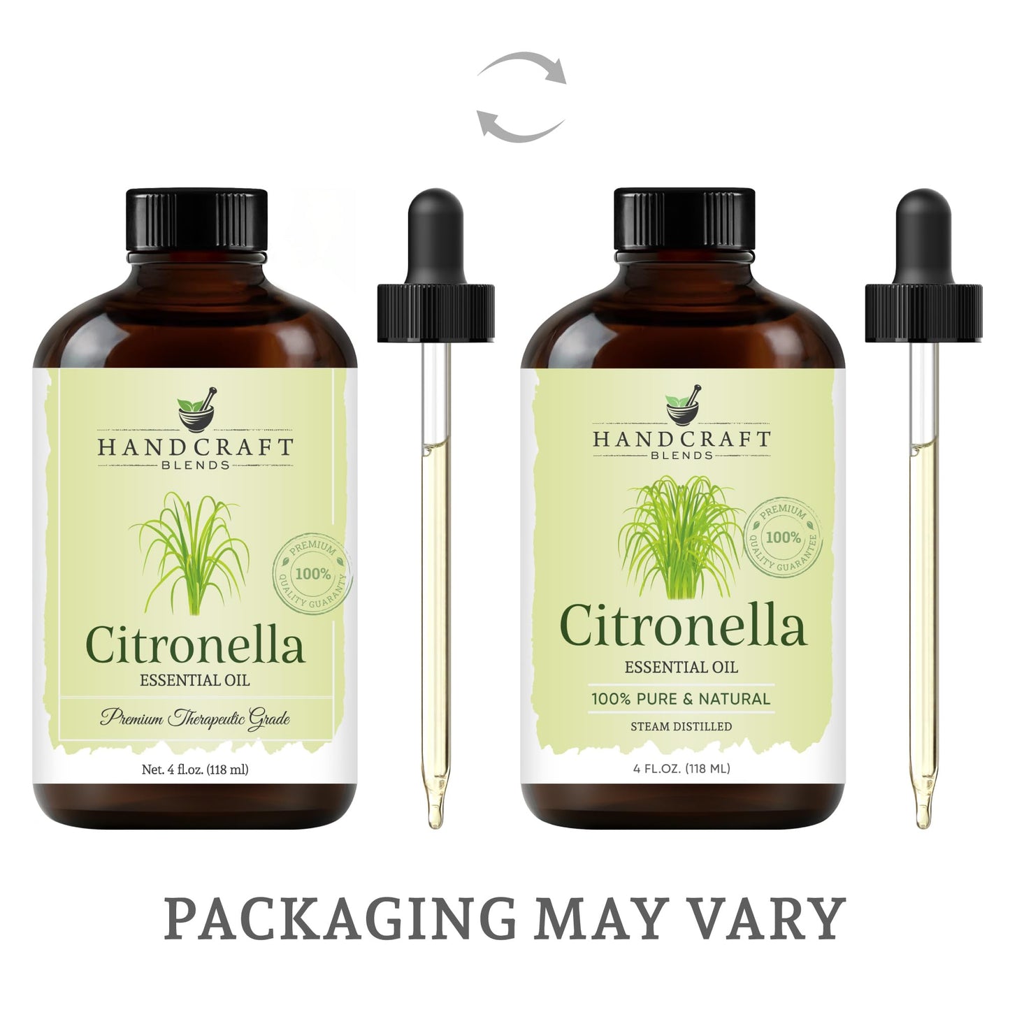 Handcraft Blends Citronella Essential Oil – Huge 4 Fl Oz – 100% Pure and Natural – Premium Grade Essential Oil for Diffuser and Aromatherapy, Skin, Massage, Candle and Soap Making Fragrance