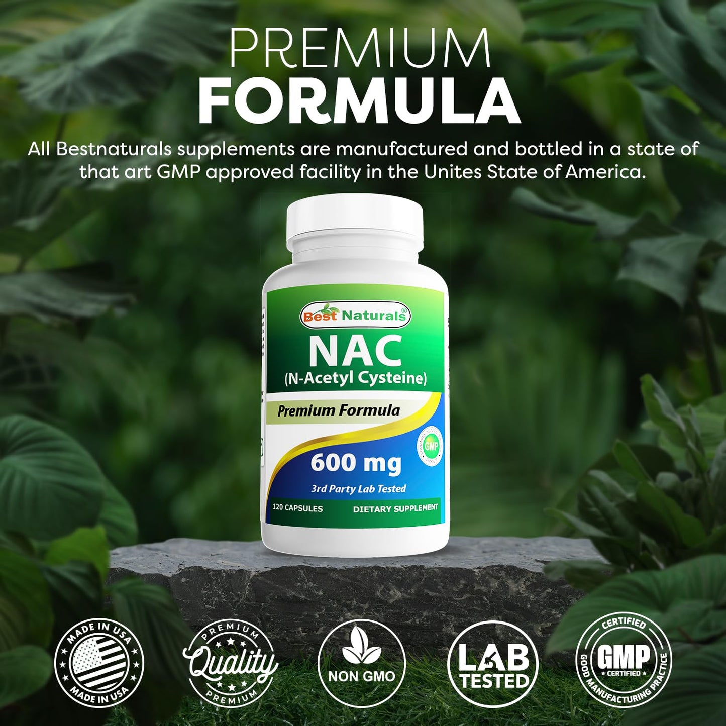 Best Naturals NAC - N Acetyl Cysteine 600 mg 120 Capsules - n Acetyl cysteine - Powerful antioxidant