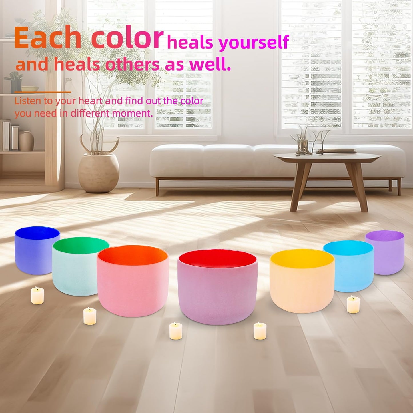 Sevenbowls Singing Bowls 432hz B Note 8-Inch Crystal Singing Bowl With A Free Mallet And O-Ring For Sound Healing, Meditation, Yoga, and Sound Baths