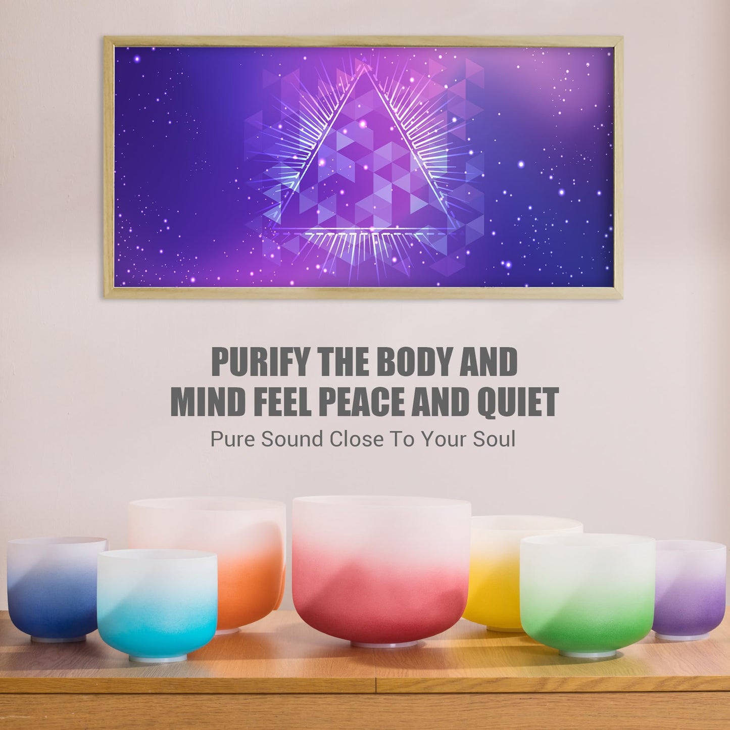 Sevenbowls Singing Bowls 432hz B Note 8-Inch Crystal Singing Bowl With A Free Mallet And O-Ring For Sound Healing, Meditation, Yoga, and Sound Baths
