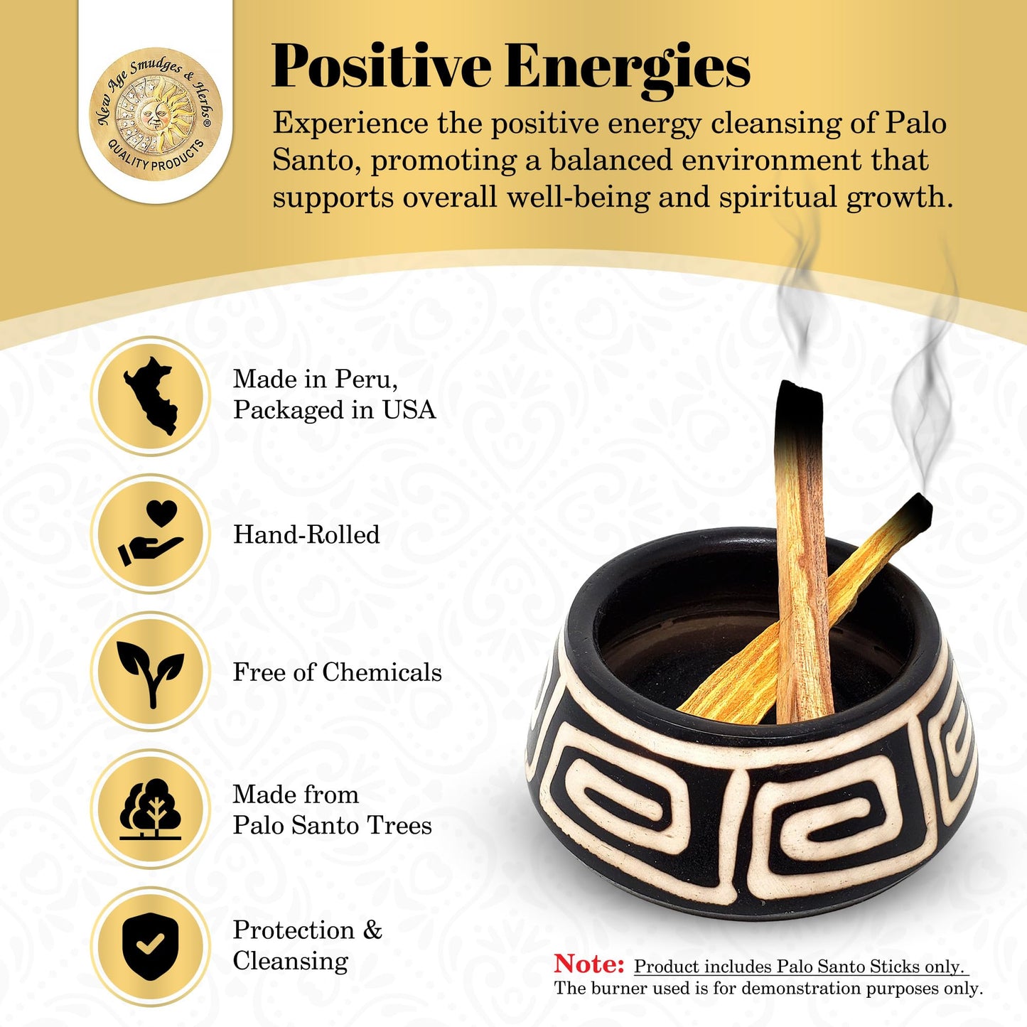 Sacred Palo Santo Wood Incense Sticks - New Age Smudges & Herbs | Harness 'Holy Wood' for Cleansing, Meditation & Energy | Ethically Sourced, Aromatic | 6 Premium Sticks for Spiritual Enrichment