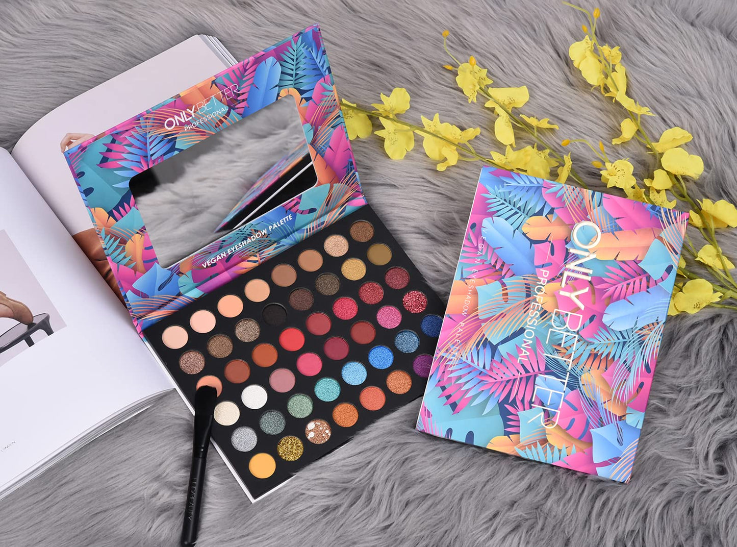 ORGANIC MAKEUP 💄 ONLYBETTER Vegan Eyeshadow Palette, Nude Eyeshadow Palette, 16 Shades Organic Eyeshadow palette high pigmented eyeshadow palette Colorful Eyeshadow Palette Long Lasting Nude Eyeshadow Shimmer Palette