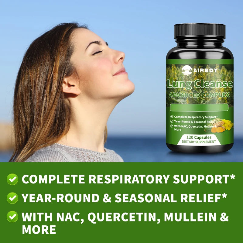 Lung Cleansing and Detoxification - Supports Respiratory Health and Boosts Immunity - 120 Capsules