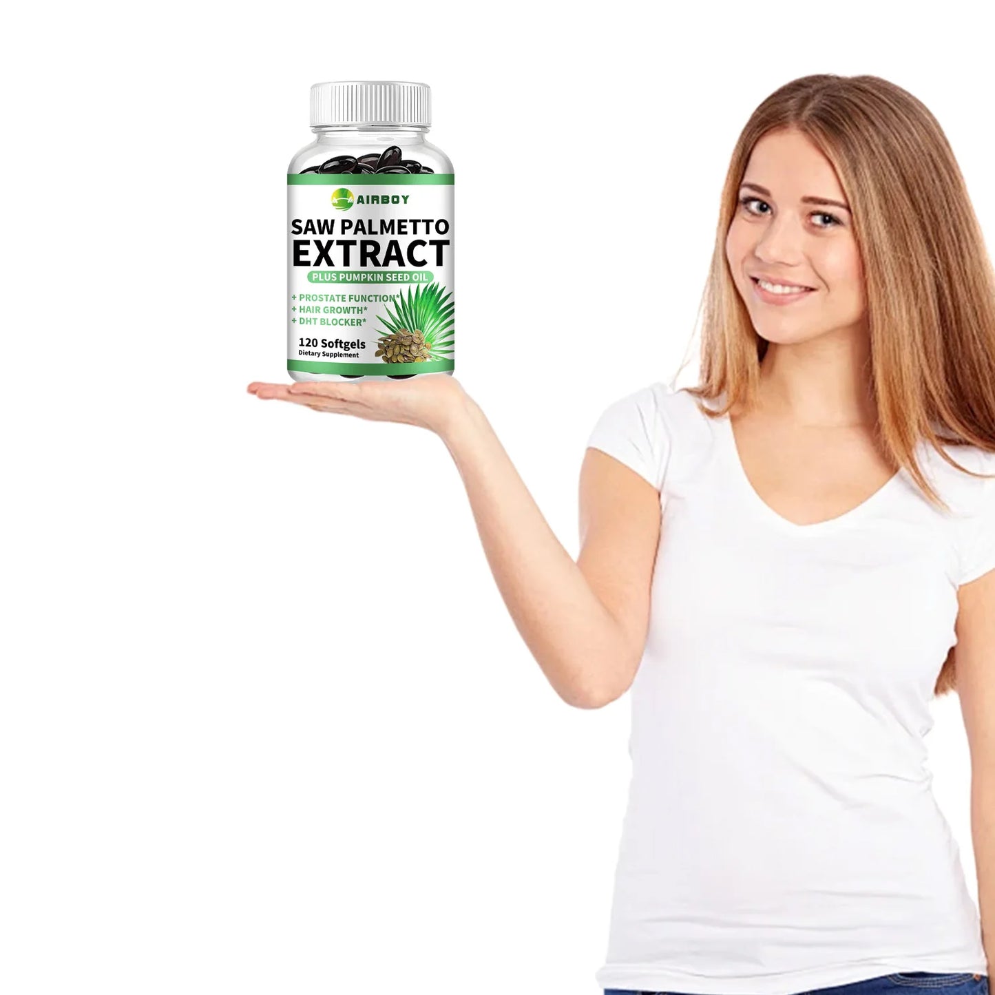 Saw Palmetto - Prostate Support, Prevents Hair Loss, Urinary Tract Health, Promotes Hair Growth - 120 Capsules