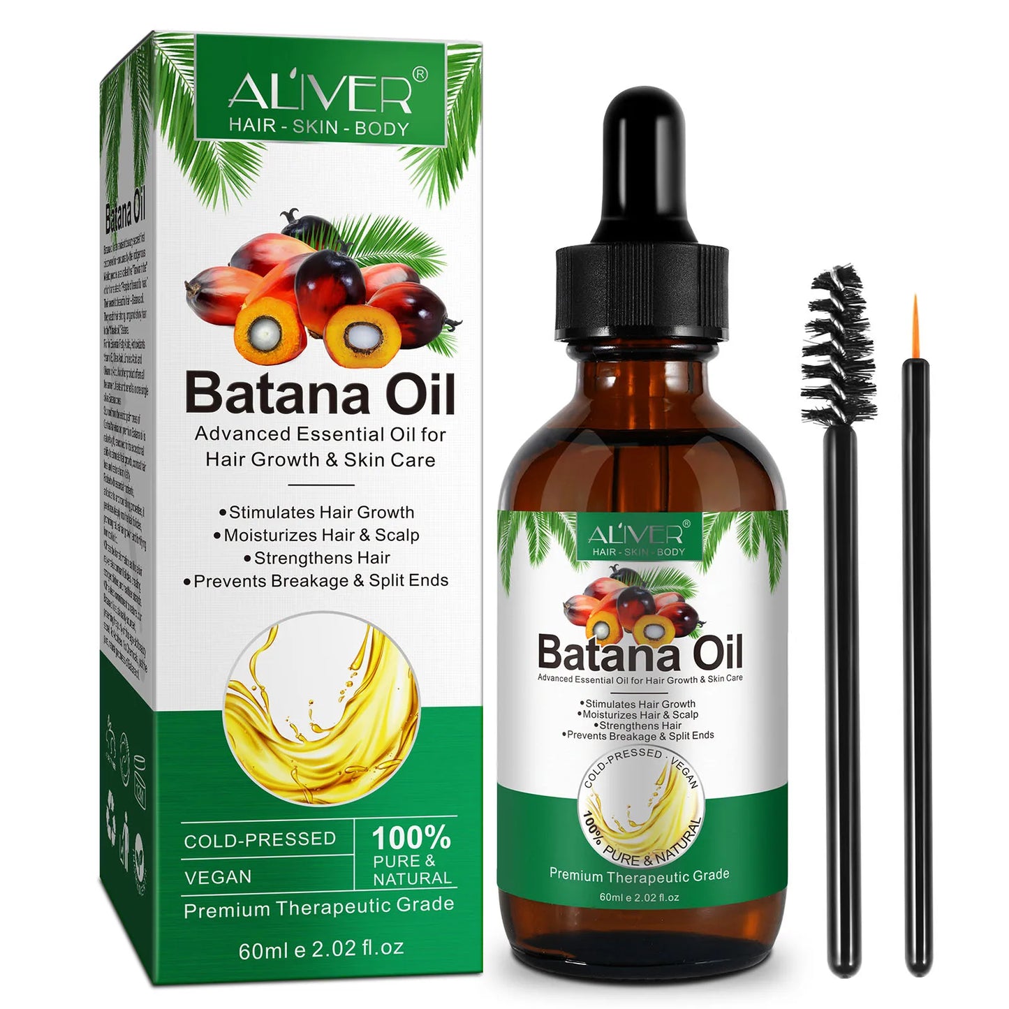 Batana Oil Advanced Essential Oil for Hair Growth & Skin Care Stimulates Hair Growth Moisturizes Hair & Scalp Strengthens Hair