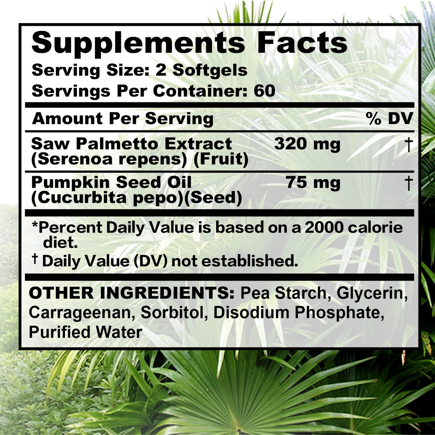 Saw Palmetto - Prostate Support, Prevents Hair Loss, Urinary Tract Health, Promotes Hair Growth - 120 Capsules