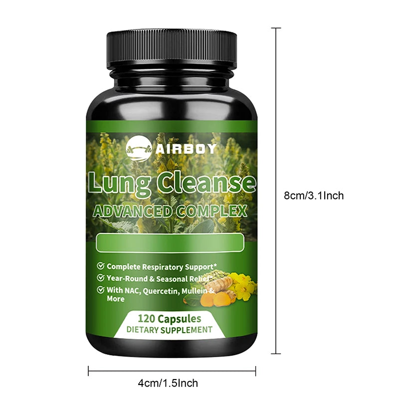 Lung Cleansing and Detoxification - Supports Respiratory Health and Boosts Immunity - 120 Capsules