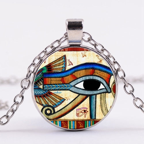 Egyptian Gods Power Eye Necklace Eye Of Horus Amulet Symbol Pendant Necklace Women Men Mandala Egyptian Jewelry ojo de horus