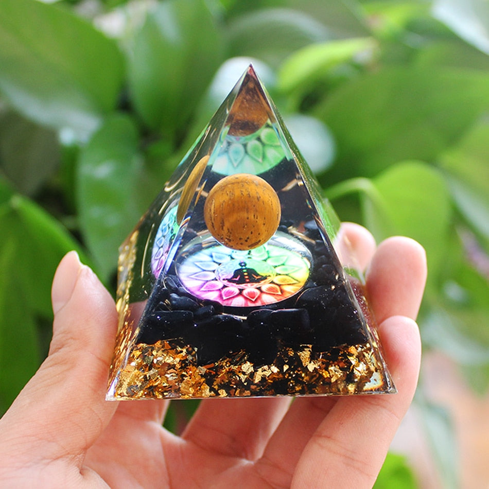 Orgonite Pyramid Crystals Natural Stone Orgone Energy Generator Healing Reiki Chakra Meditation Ornaments Crafts Office Decor