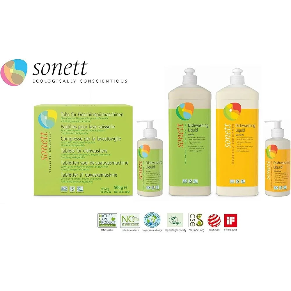 Organic Dishwashing Liquid Calendula Gentle on Hands Concentrated Natural Ingredients Safe Sensitive Skin Eco-friendly Liquid