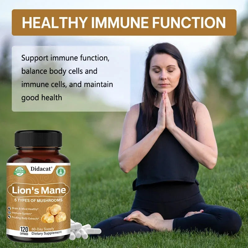 Lion's Mane Mushroom Capsules - Supports brain focus & health, Decalcifies and Activates the Pineal Gland.