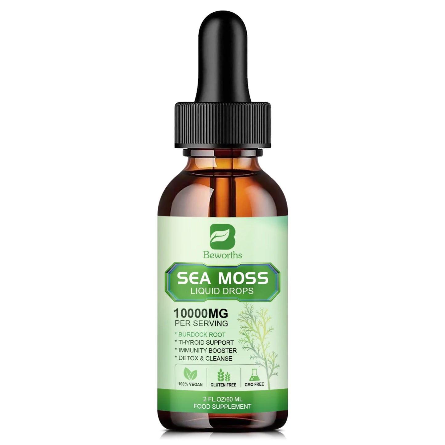 Sea Moss Liquid Drops - Sea Moss Black Seed Oil Multimineral Seamoss Supplement Support Antioxidant, Immune, Gut Health