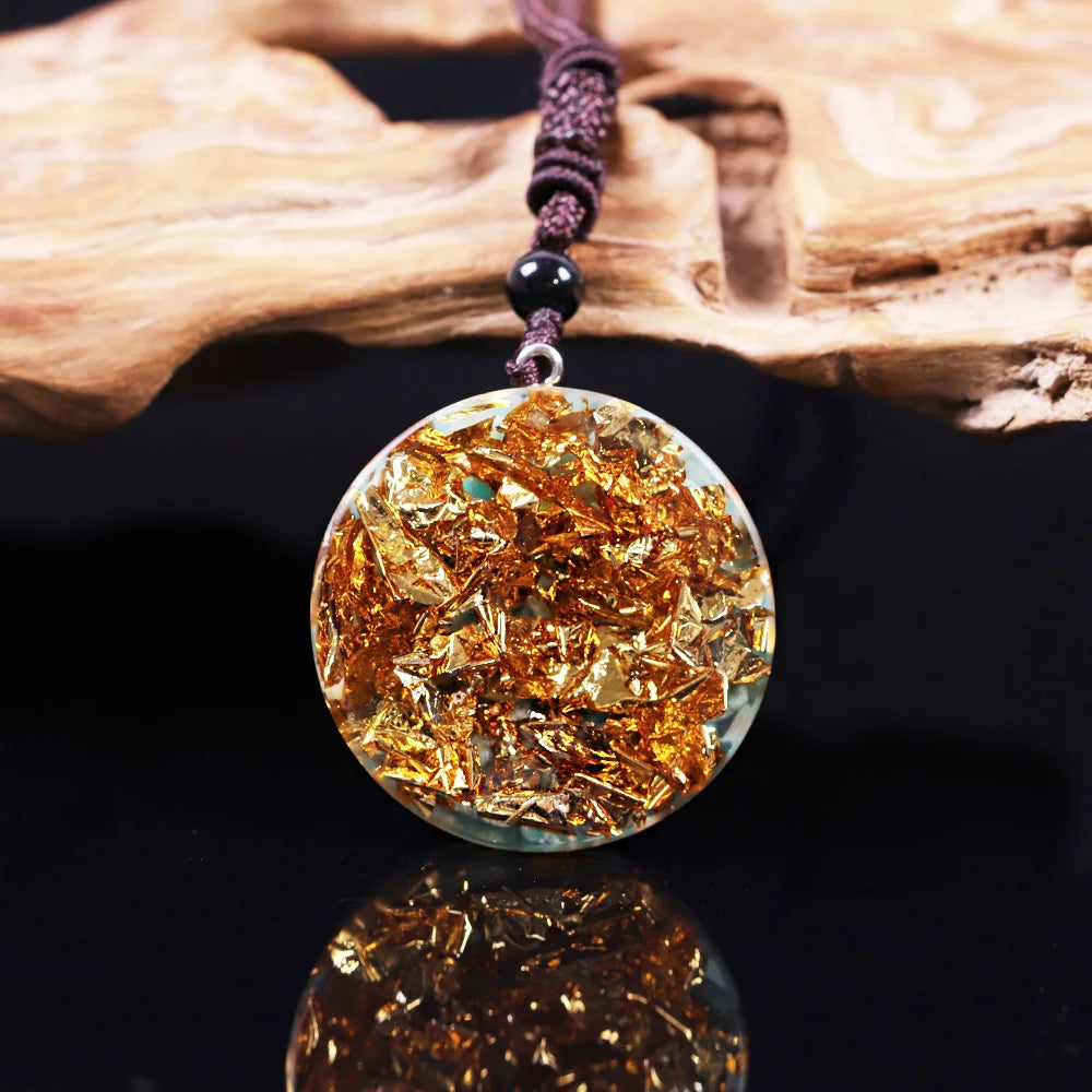 Orgonite Necklace Energy Chakra Natural Stone Pendant Crystal Healing Meditation Amulet.