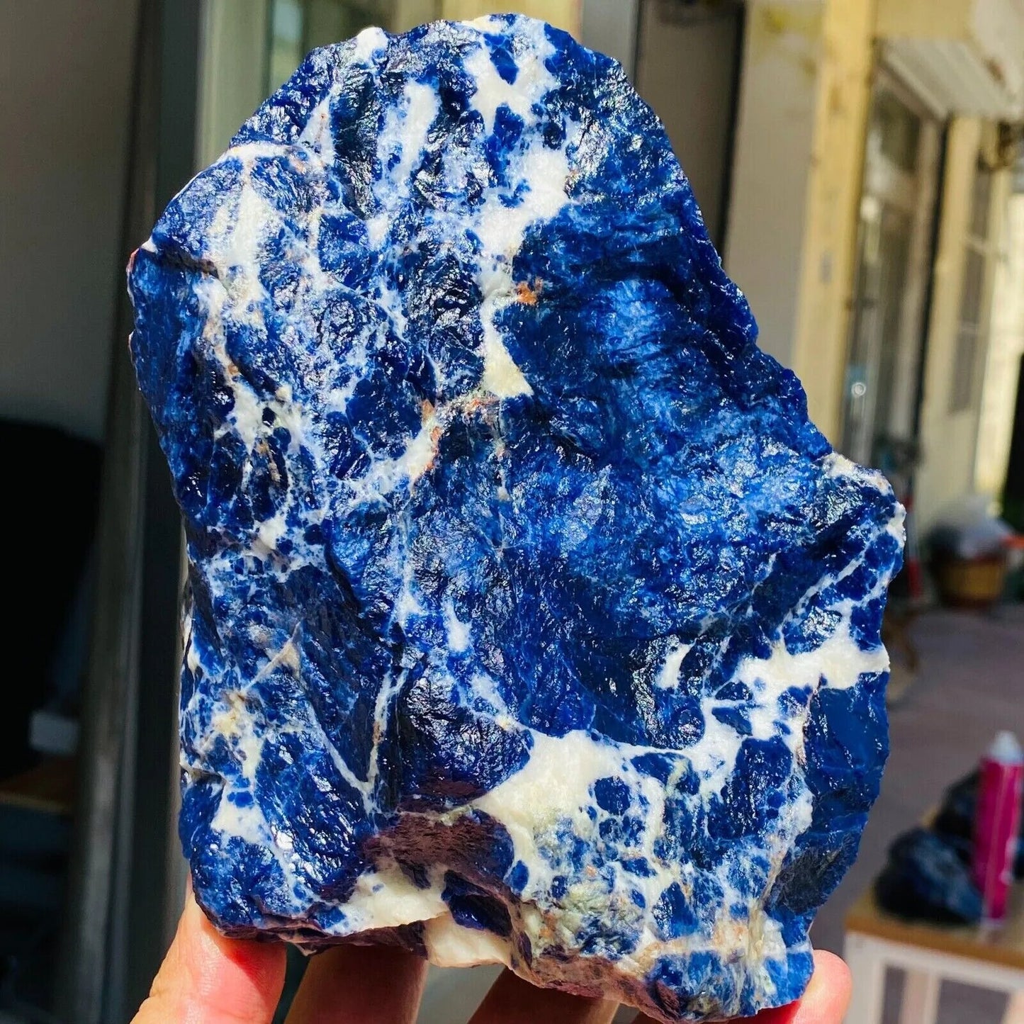 Blue Sodalite, Associated With Throat Chakra Known For Its Royal Blue & Purple Shades,Good For Balancing The Head & The Heart To Align Individuals With Their True Selves.