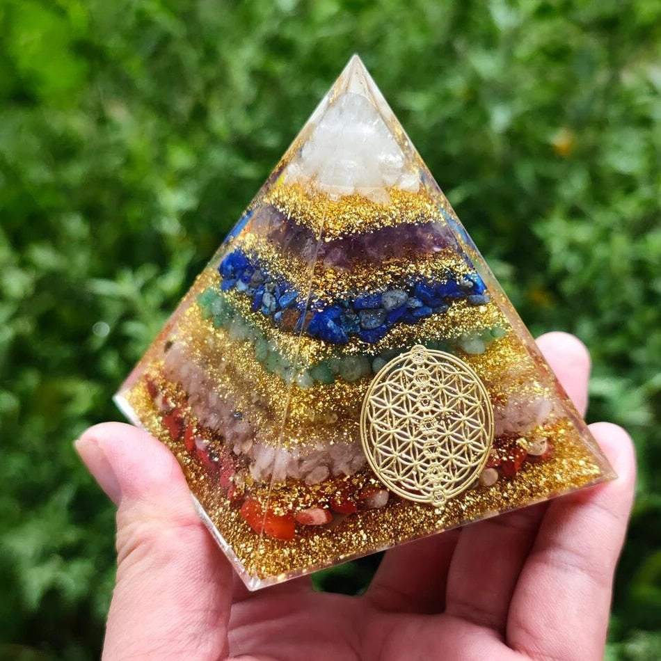 Orgonite Pyramid Crystals Natural Stone Orgone Energy Generator Healing Reiki Chakra Meditation Ornaments Crafts Office Decor