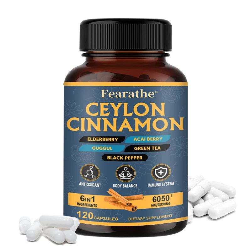 Organic Ceylon Cinnamon Capsules - Balance, Immune System, Antioxidant, 100% Certified Organic, Gluten Free and Non-GMO