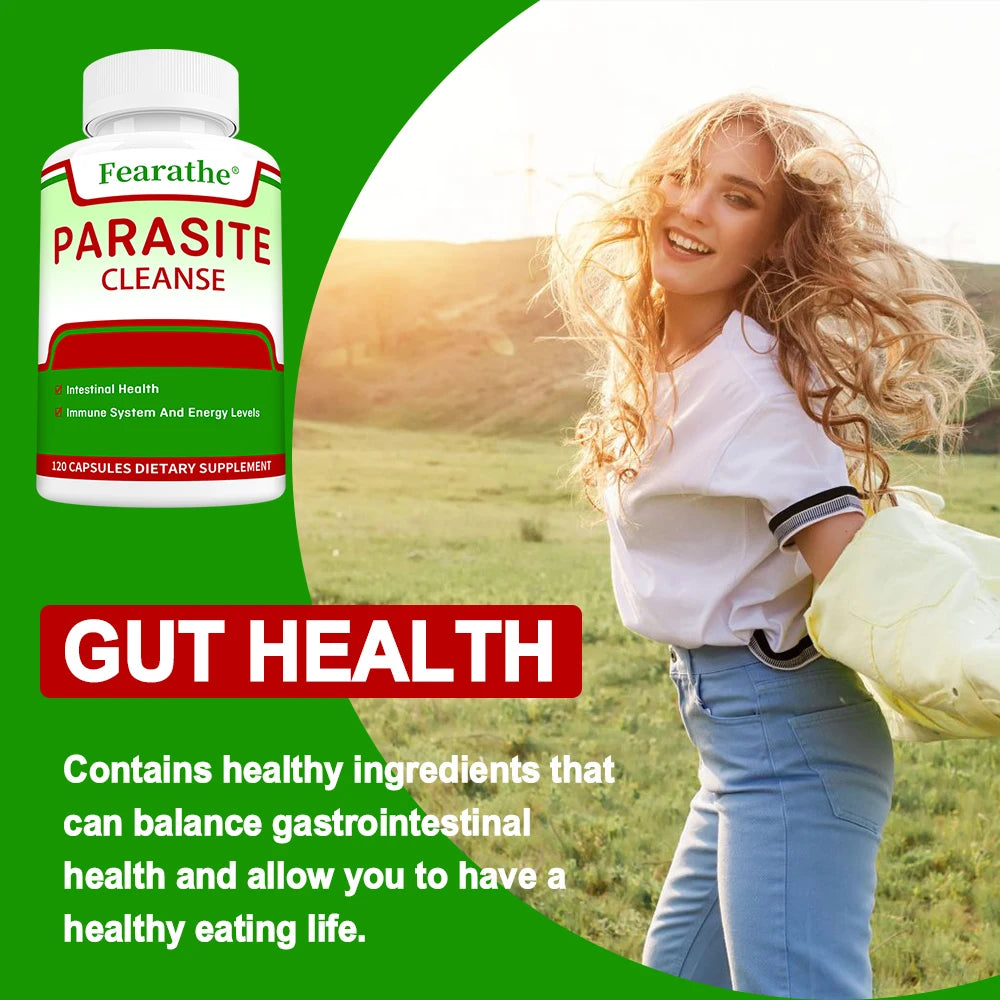 Parasite Cleanse & Detox - Supports Healthy Gut, Immune and Energy Levels, Eliminates Internal Parasites, 120 Capsules
