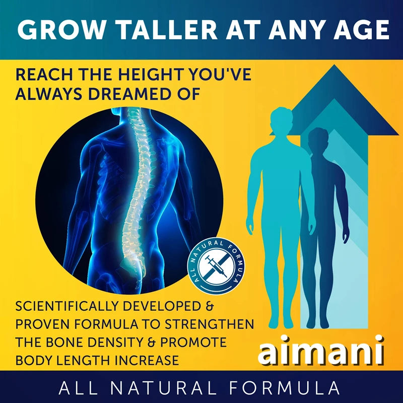 Calcium, Vitamin D3, Zinc, Promotes Bone Growth and Health, Natural Height Increase, Supplement Bone Length, Strength