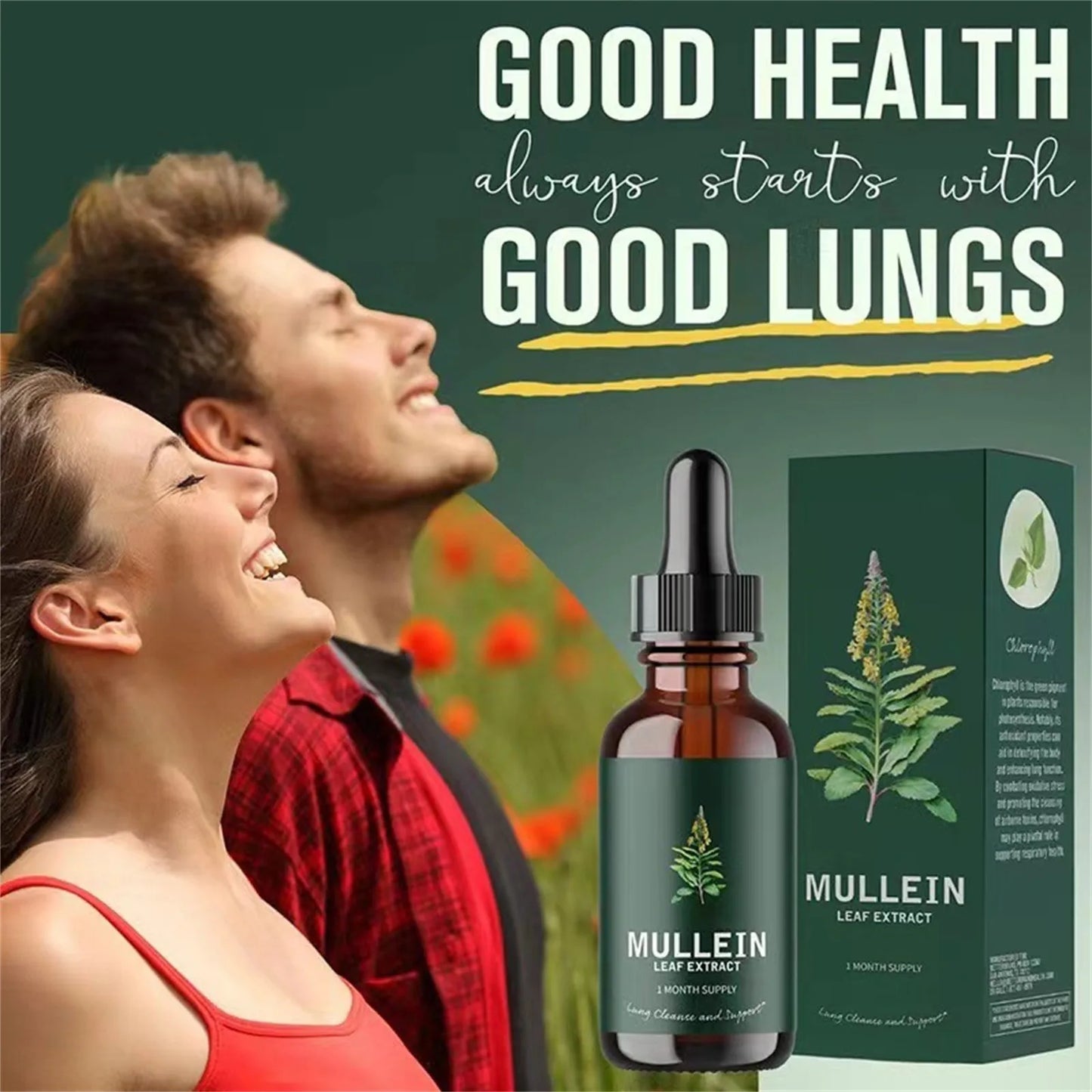 Mullein Leaf Extract - Support Lung & Respiratory Function For Healthy Breathing - Natural Supplement-30ml