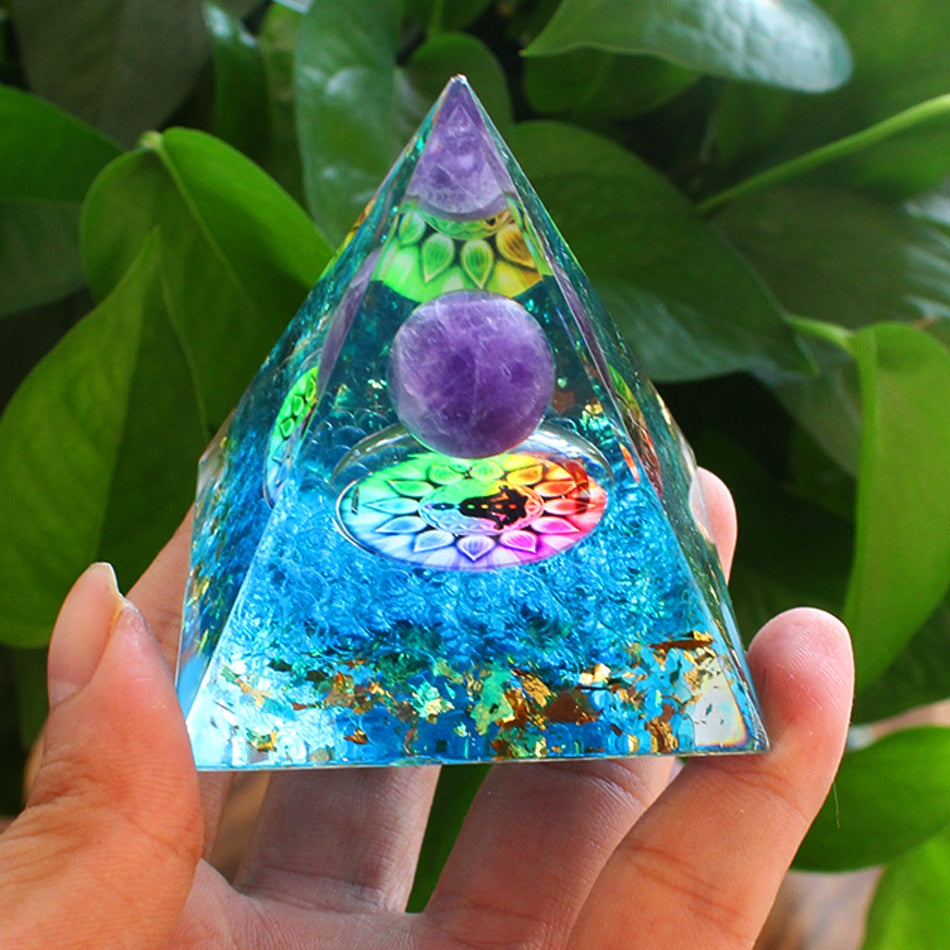 Orgonite Pyramid Crystals Natural Stone Orgone Energy Generator Healing Reiki Chakra Meditation Ornaments Crafts Office Decor