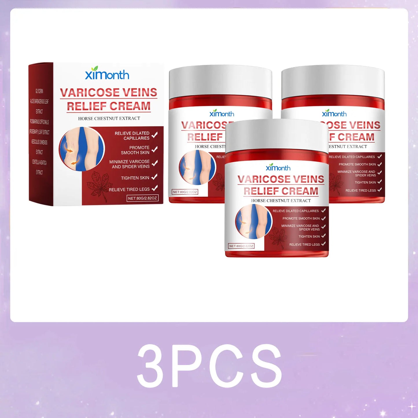 Aescin Horse Chestnut Varicose Veins Cream Leg Swelling Relief Eliminate Vasculitis Phlebitis Improve Blood Circulation Spider Veins Soothing Cream.