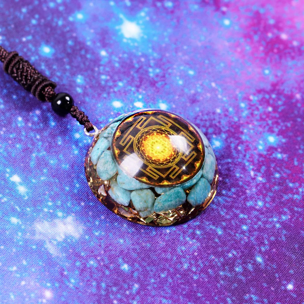 Orgonite Necklace Energy Chakra Natural Stone Pendant Crystal Healing Meditation Amulet.