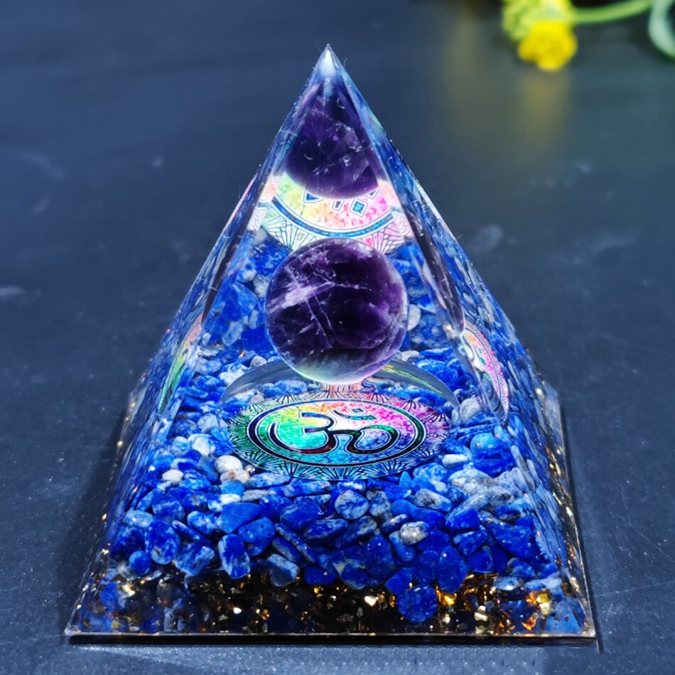 Orgonite Pyramid Crystals Natural Stone Orgone Energy Generator Healing Reiki Chakra Meditation Ornaments Crafts Office Decor