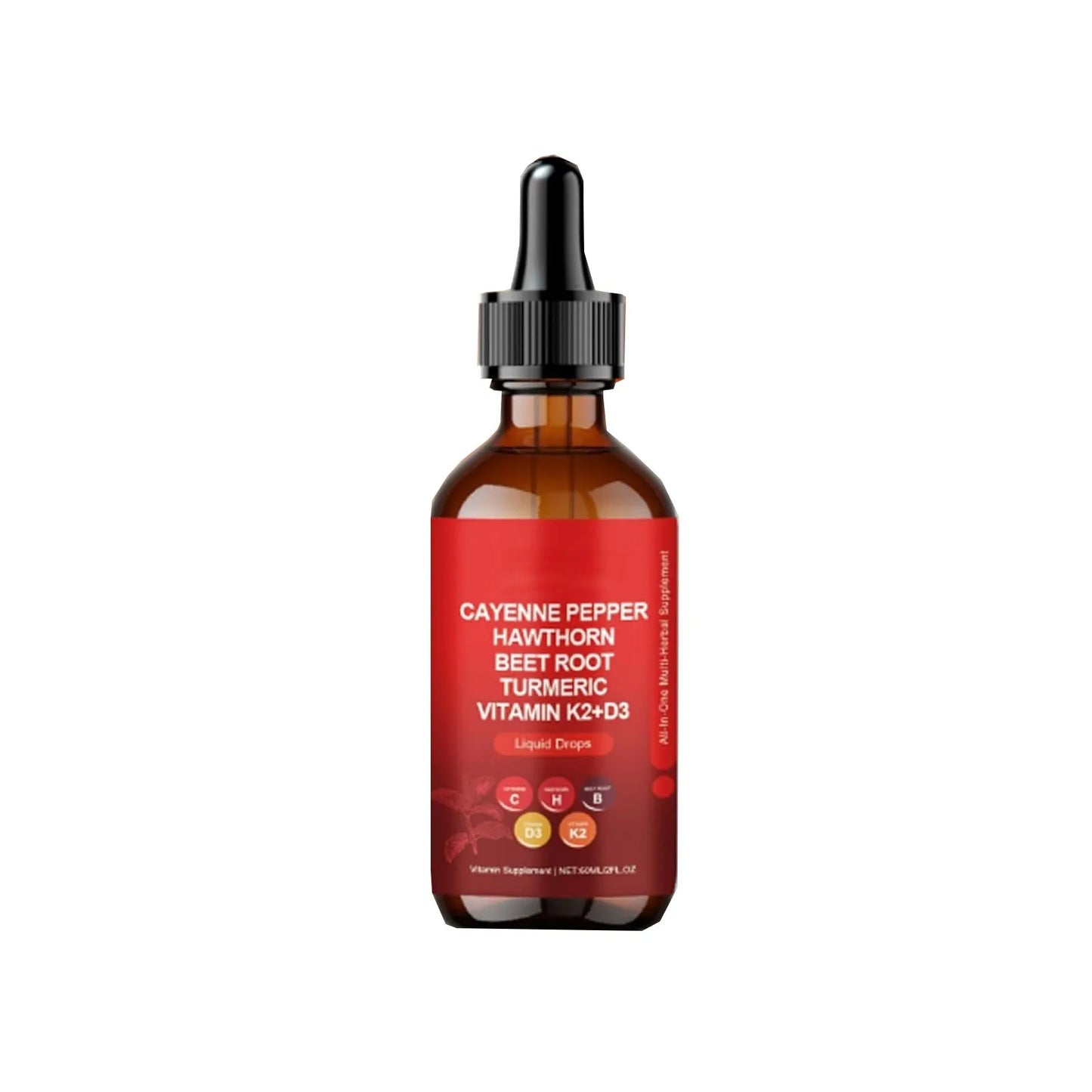 Capsicum Extract Drops Organic Beetroot 60ml Cayenne Pepper Hawthorn Liquid boost immune system, improves digestion & supports weight loss promotes healthy skin.