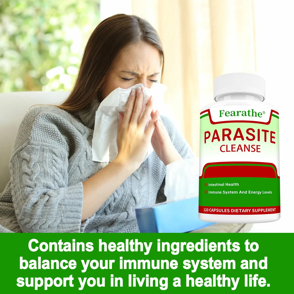 Parasite Cleanse & Detox - Supports Healthy Gut, Immune and Energy Levels, Eliminates Internal Parasites, 120 Capsules