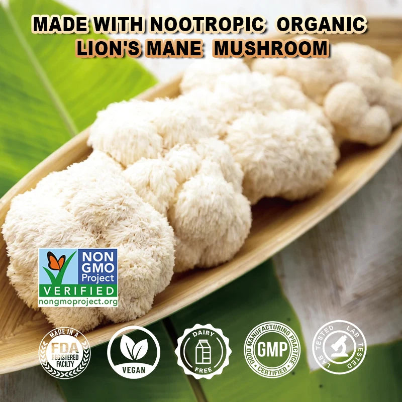 Lion's Mane Mushroom Capsules Regenerates Damaged Brain Cells 🧠 Increases Intelligence Eliminates Brain Fog, Increases Memory & Cognitive Function.
