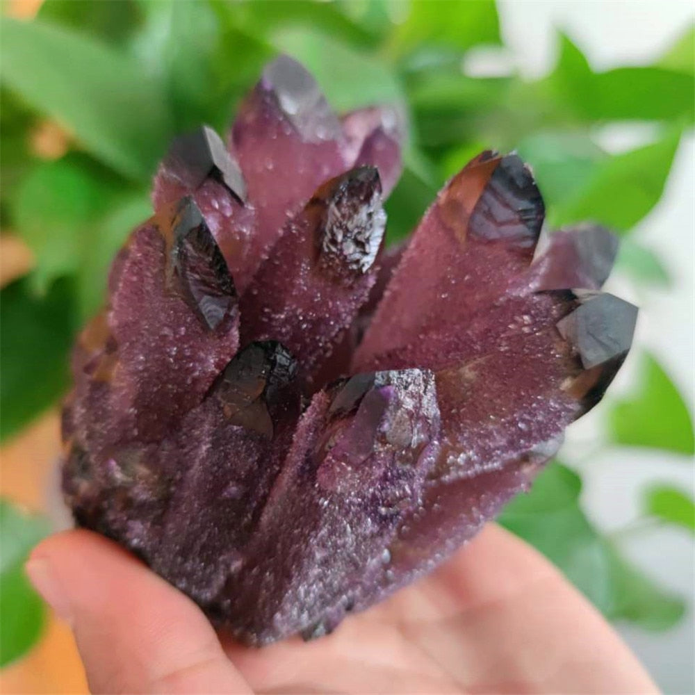 300-800g Rare very powerful natural purple ghost quartz crystal cluster healing crystals raw gemstone specimen.