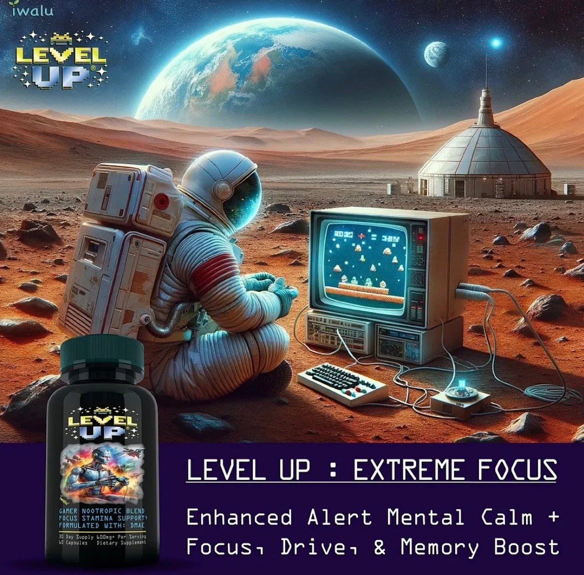 Brain Booster Nootropic Natural Adhd Supplements for Adults Extreme Focus | Great For Gaming, Writing, Reading & Activities That Require Deep Focus & Concentration 🧘🏽‍♂️