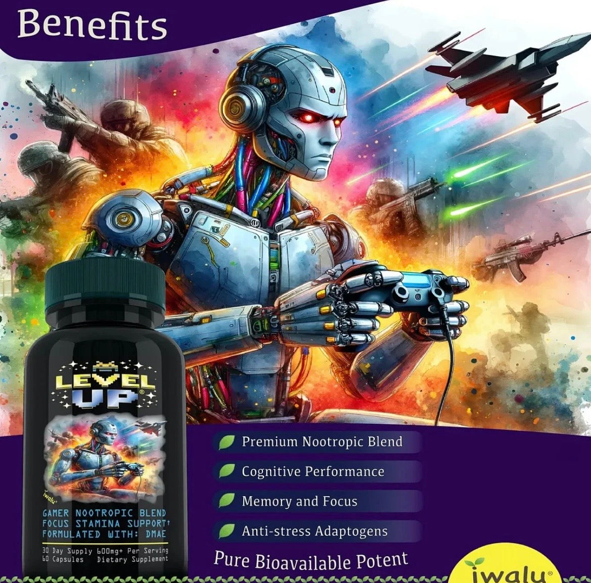 Brain Booster Nootropic Natural Adhd Supplements for Adults Extreme Focus | Great For Gaming, Writing, Reading & Activities That Require Deep Focus & Concentration 🧘🏽‍♂️