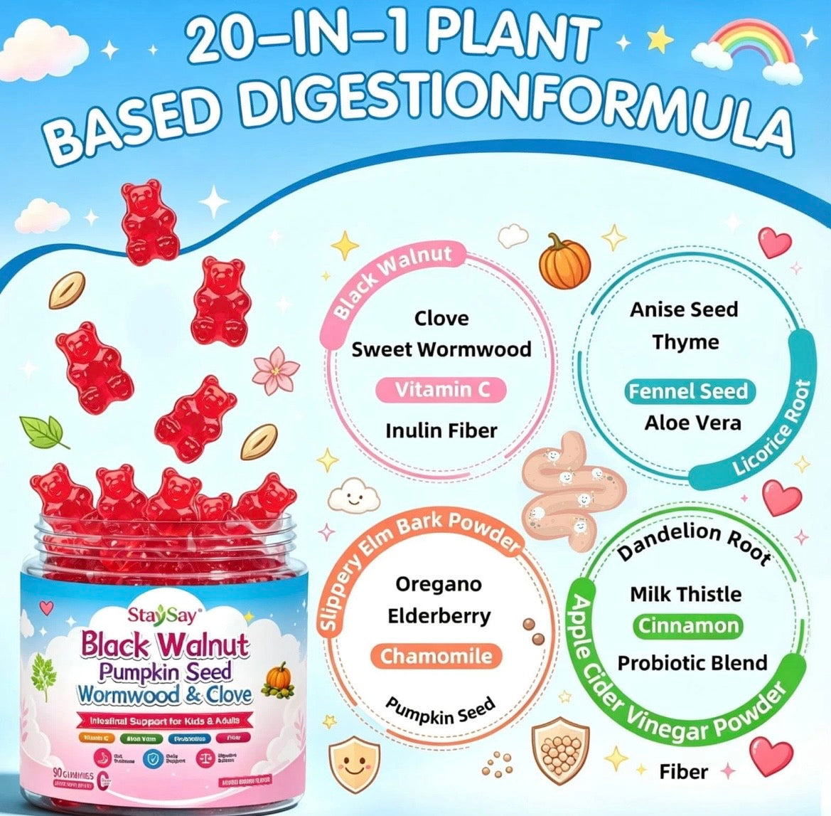 Parasite Cleanse for Humans & Kids - 90 Count (Pack of 1) Eliminates Parasites recommended to use with Zeolite