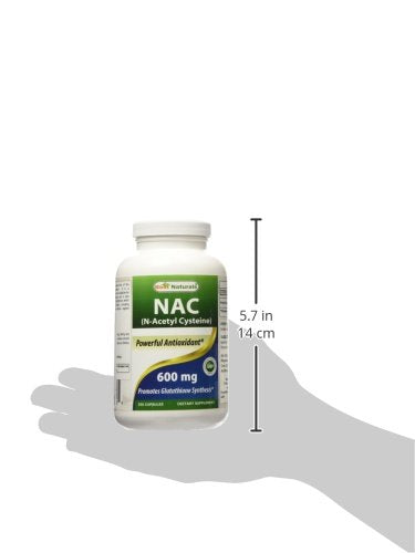 Best Naturals NAC - N Acetyl Cysteine 600 mg 120 Capsules - n Acetyl cysteine - Powerful antioxidant