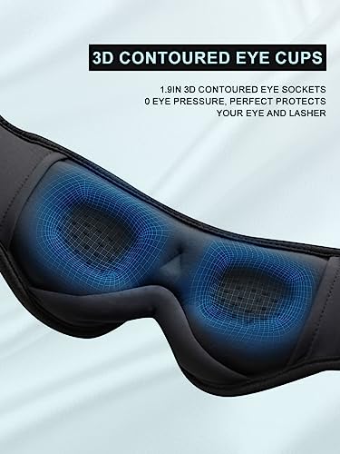 Lucid Dreaming Sleep Headphones, 3D Sleep Mask Bluetooth Wireless Music Eye Mask, Sleeping Headphones for Side Sleepers Sleep Mask with Bluetooth Headphones Ultra-Thin Stereo Speakers Perfect for Sleeping