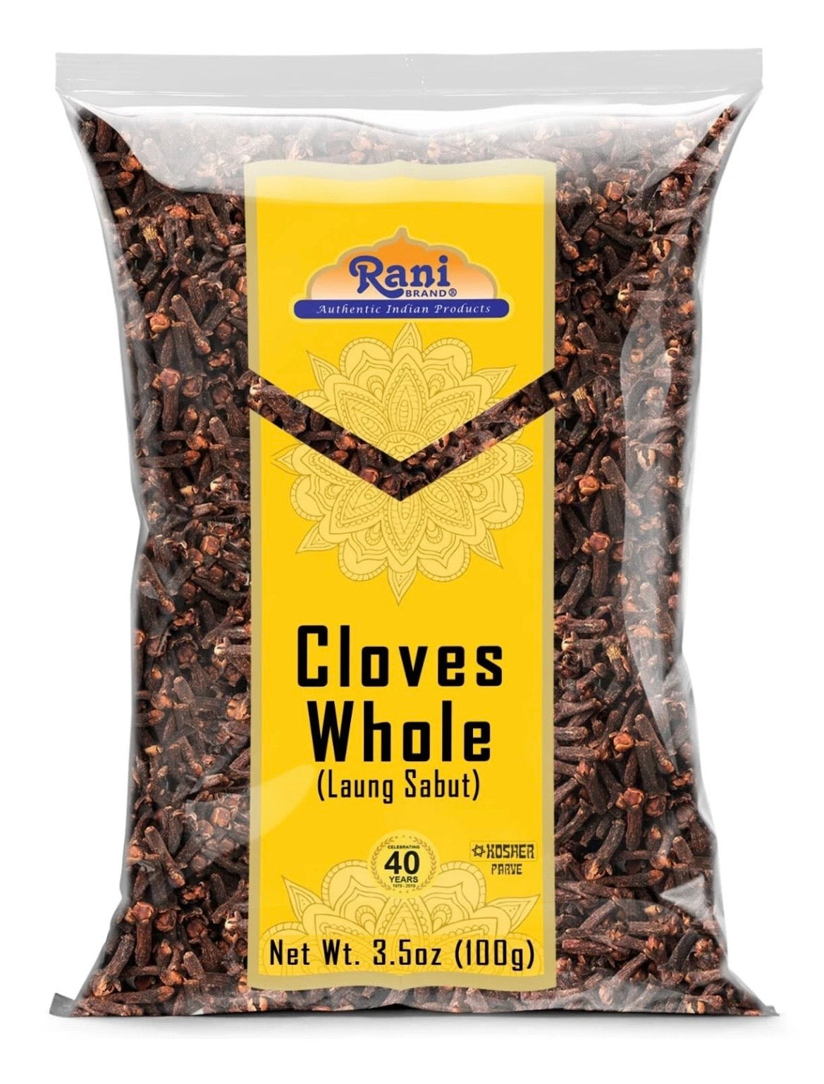 Whole Cloves High in Antioxidants: Cloves contain large amounts of eugenol, a natural compound that fights free radicals and lowers oxidative stress in the body Rani 3.5oz (100g)
