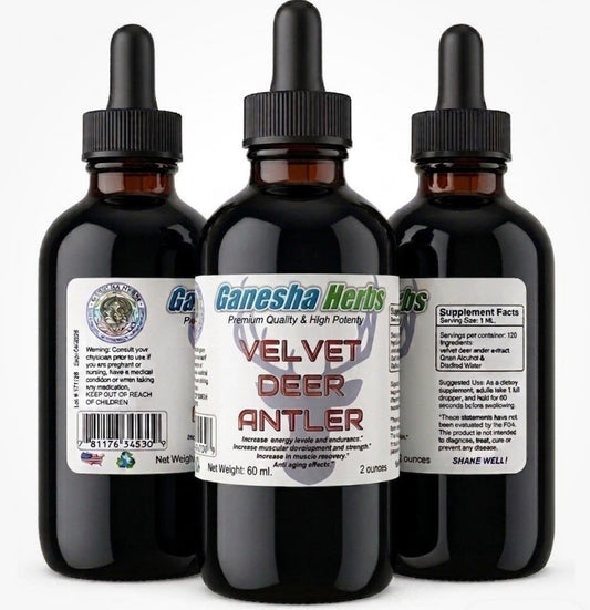 VELVET DEER ANTLER MAXIMUM STRENGTH INCREASES LEVELS OF SEXUAL HORMONES  LIBIDO, INCREASES ENERGY REDUCES BLOOD PRESSURE, MUSCULAR DEVELOPMENT INCREASES STAMINA & STRENGTH.
