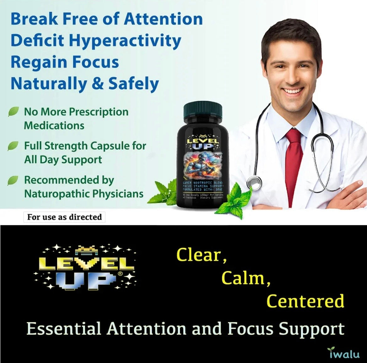 Brain Booster Nootropic Natural Adhd Supplements for Adults Extreme Focus | Great For Gaming, Writing, Reading & Activities That Require Deep Focus & Concentration 🧘🏽‍♂️