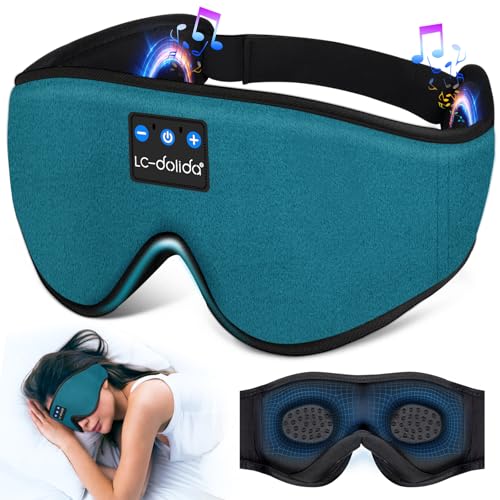 Lucid Dreaming Sleep Headphones, 3D Sleep Mask Bluetooth Wireless Music Eye Mask, Sleeping Headphones for Side Sleepers Sleep Mask with Bluetooth Headphones Ultra-Thin Stereo Speakers Perfect for Sleeping