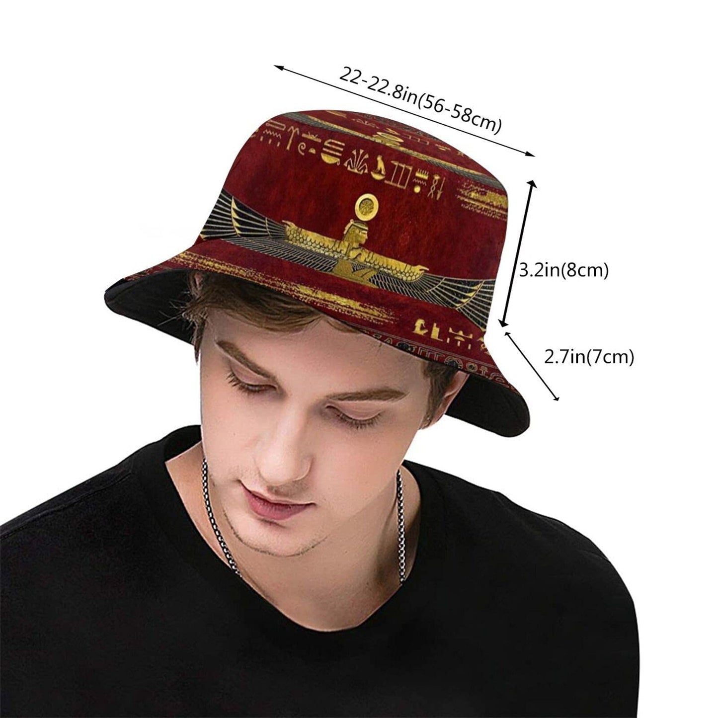Hieroglyphic Hat African Egyptian Culture Bucket Hat Summer Fisherman Cap Outdoor Beach Sun Hat