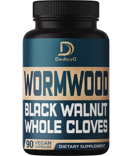 Parasite Cleanse Wormwood Extract - 3 Month Supply - 90 Capsules - 12 Herbs Blended Black Walnut Hulls, Clove & More