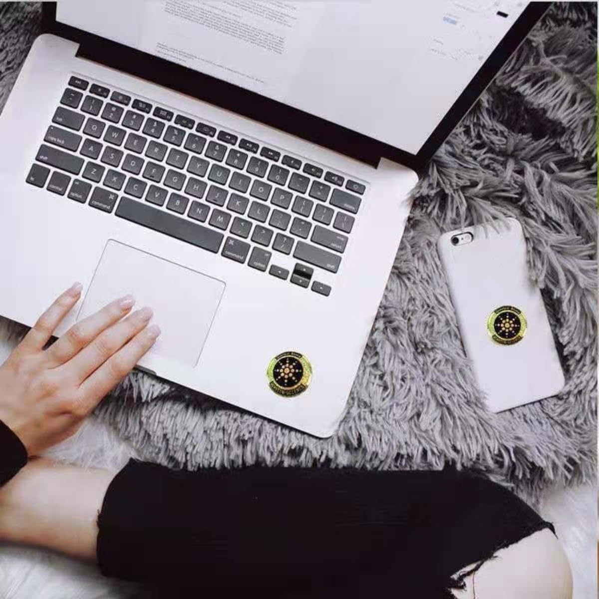 Quantum EMF Stickers Protects Against Negative Ions Emitted From 5g 6g & 7g Frequencies + Infrared, 6 Pack, Prevents Headache, Insomnia.