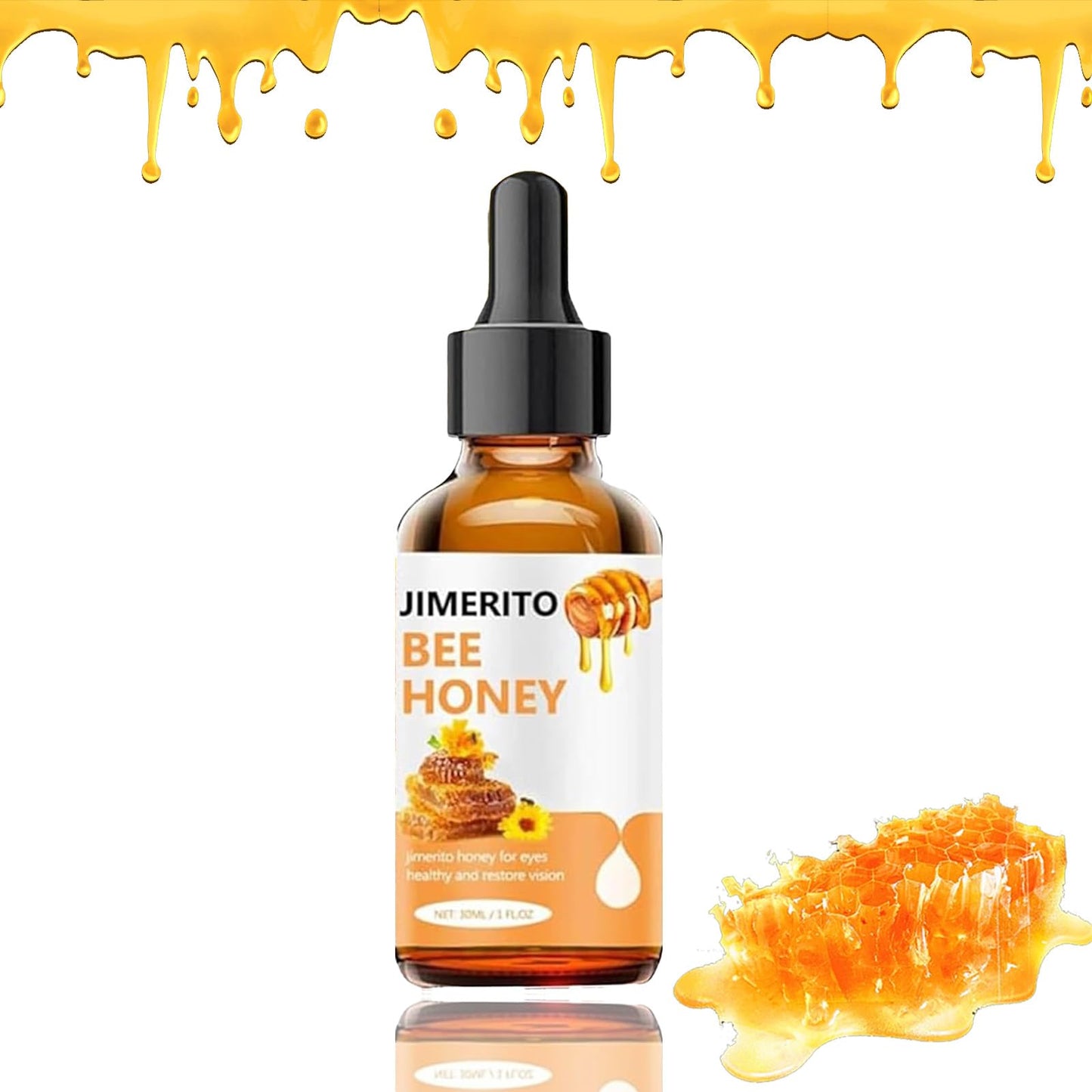 Jimerito Honey for Eye,Jimerito Honey Eye Drops,Stingless Bee Honey (2 Bottles)