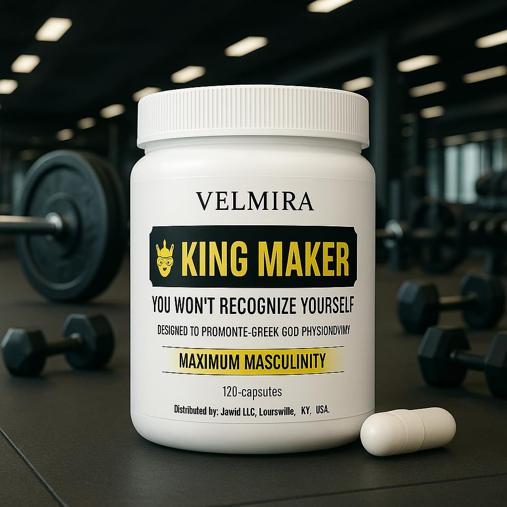 Velmira® King Maker Supplement for Men & Women 13-in-1.Sugar-Free.Energy Support.Muscle Recovery.Health Support- Zinc-Tongkat Ali-Maca-Magnesium-Vitamin D3.Supplement.120 Capsules-(1) kin.Pack of 1